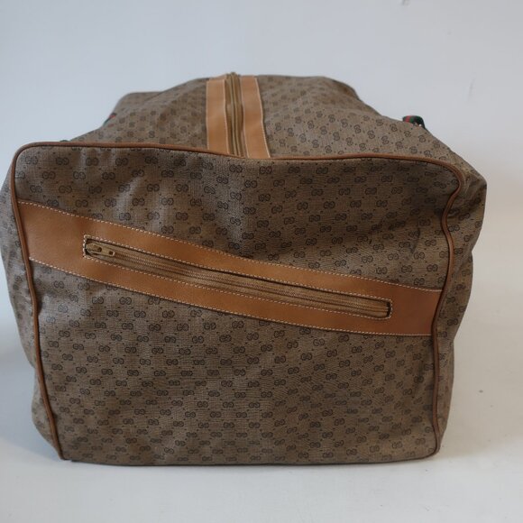 Authentic Women Gucci Micro GG Neutral Beige Web Canvas Leather Micro Duffle Bag - Picture 4 of 16